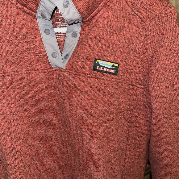 Red LL Bean pull over sweater XS - Picture 2 of 4